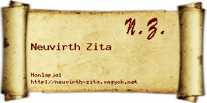 Neuvirth Zita névjegykártya
